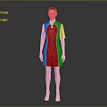 Woman Wearing Black Chinese Qipao With Colorful Embroidered Creature Pattern