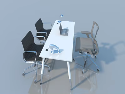 Modern Interior Design With Stylish Wooden Swing Door And Glass Panel 3d model