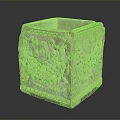 Intricately Carved Square Decorative Sculpture Featuring Floral And Fruit Patterns Art