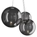 Modern Transparent Glass Spherical Pendant Lights with Multiple Hanging Design for Interior Decor