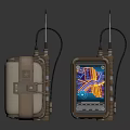 Vintage Portable Devices With Leather Cover Metal Antenna And Color Screen