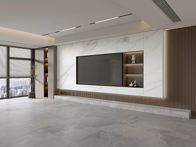 Modern Italian Living Room Light Luxury TV Background Wall Full Wall TV Cabinet 3d model