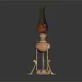 Vintage Lighting Combination With Brass Base And Elegant Glass Shade Design