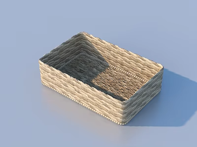 Woven Rectangular Storage Basket For Home Organizing And Decorative Use 3d model