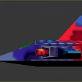 Colorful 3D Pixel Art Airplane Model With Vibrant Wings And Cockpit Details