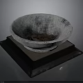 Modern Architectural Structure With Metallic Bowl And Black Base Design Elements 3d model