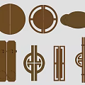 New Chinese Style Handle Brass Handle Classical Wardrobe Handle Bronze Cabinet Door Handle Drawer Handle 3d model