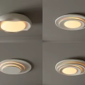 Modern Round White Ceiling Lights With Ambient Lighting Design For Home Interior 3d model