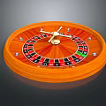 Wooden Roulette Wheel With Red Black Green Numbers And Metal Spinner For Casino Gaming