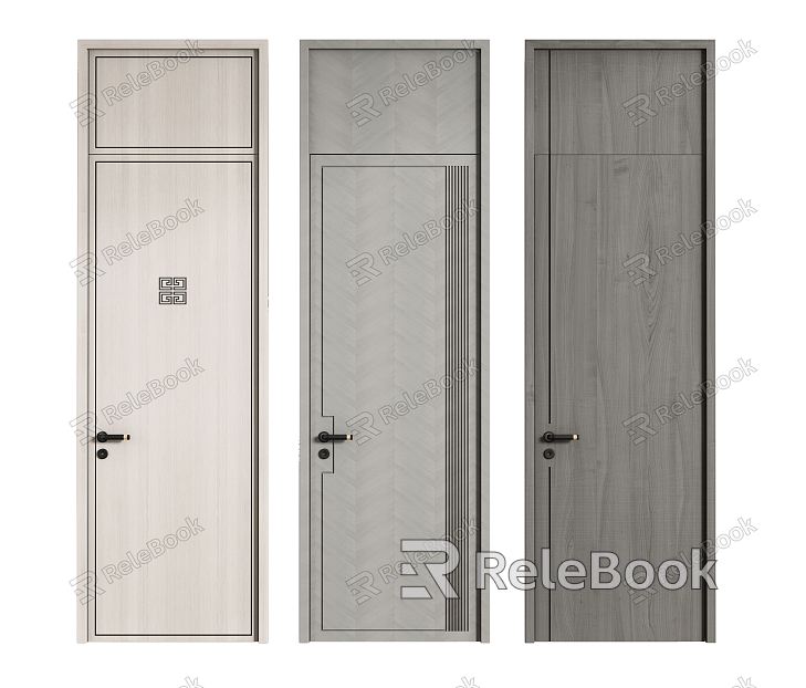 New Chinese Style Swing Door Single Door Bedroom Door model