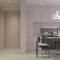 Modern Living And Dining Room Interior With Light Sofa Floor Lamp And Large Window
