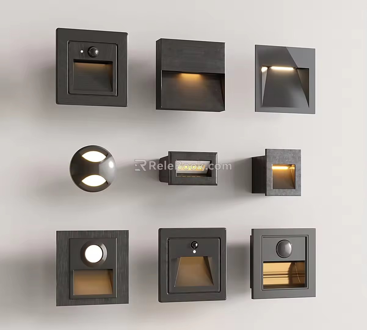 Modern wall lamp stair induction lamp corridor induction lamp embedded wall 3d model