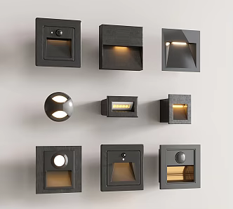 Modern wall lamp stair induction lamp corridor induction lamp embedded wall 3d model
