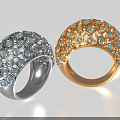 Jewelry Rings in Two Tone Silver and Gold with Sparkling Blue Gemstones