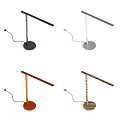 Sleek Orange Table Lamp With Adjustable Arm And Round Base For Home Office 3d model