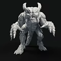 Detailed Monster Sculpture 3D Model Featuring Sharp Spikes And Claws Design 3d model
