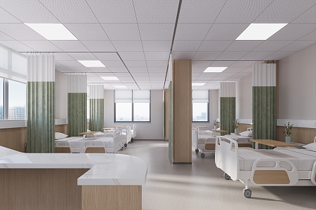 Modern hospital observation room 3d model