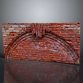Rustic Scenic Landscape Featuring Red Brick Arch Wall With Vintage Design Details