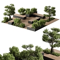 Modern public landscape sketch modern landscape leisure chair plant pile flower bed green plant public courtyard landscape 3d model