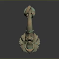 Bronze Sculpture With Dragon Head Snake Body And Decorative Ring Design