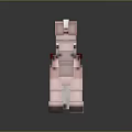 Pixel Art Horse Character With Pink Spotted Body And Red Saddle
