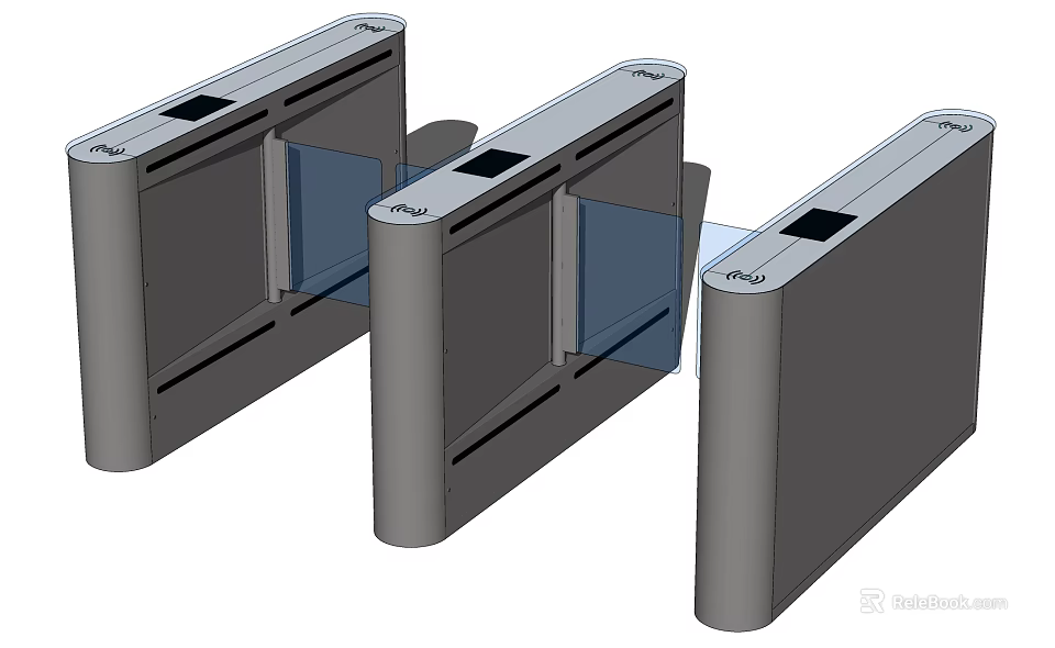 Public Facility Access Control Turnstile For Secure Entry In Public Areas 3d model 