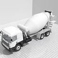 Concrete Mixer Truck As Construction Utility Vehicle With Mixer Drum And Cab