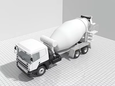 Concrete Mixer Truck As Construction Utility Vehicle With Mixer Drum And Cab 3d model