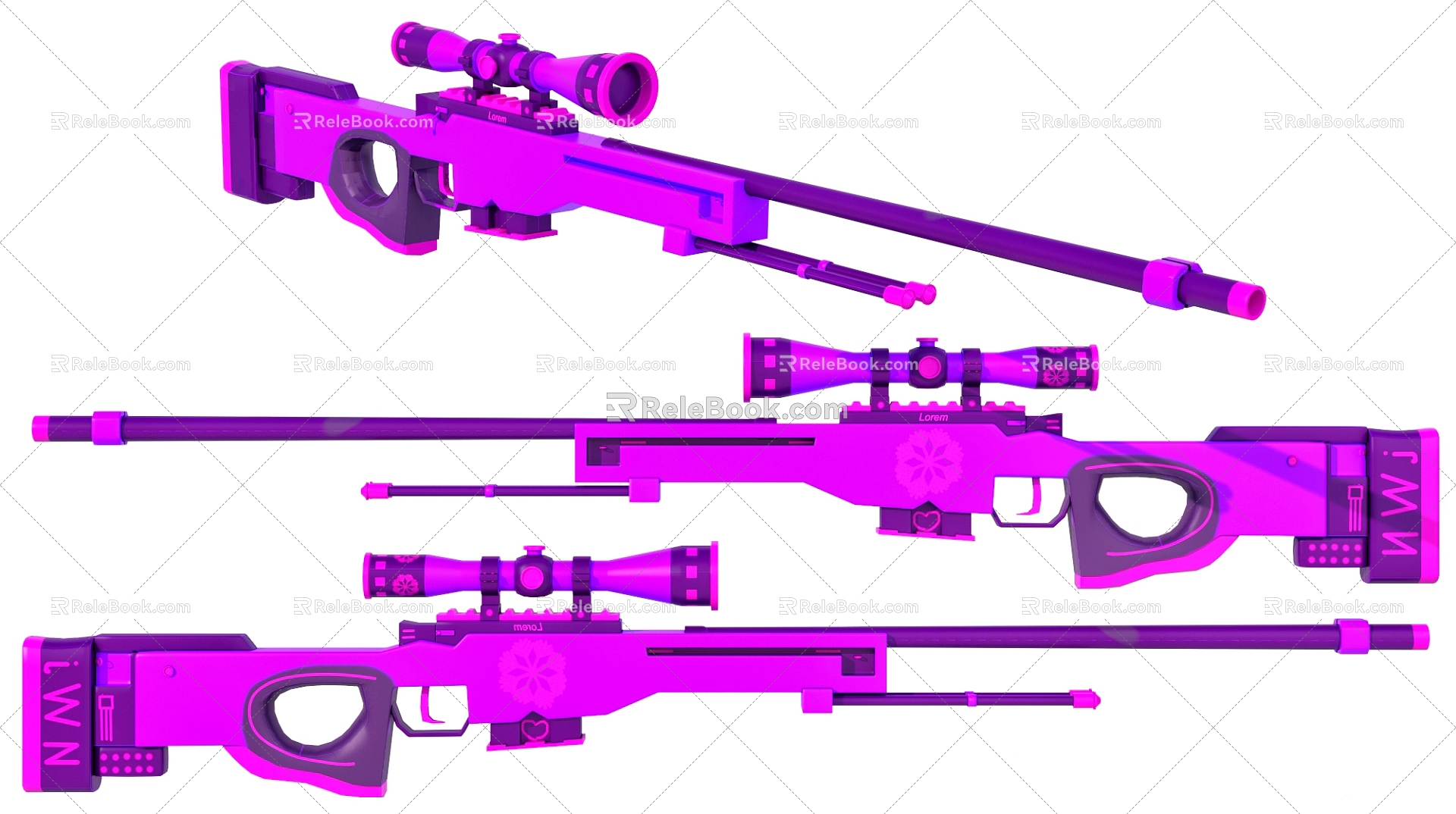 Purple sniper rifle children toy gun model