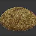 Freshly Baked Round Brown Bread With Oats And Seeds On Crusty Surface