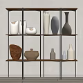 Stylish Display Shelf with Various Vases and Ceramic Pottery for Home Decor