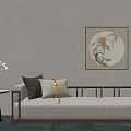 New Chinese-style three-person sofa 3d model