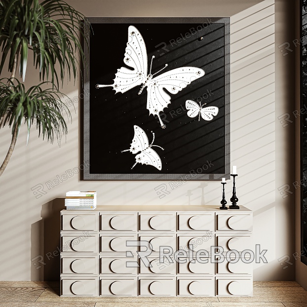 black and white painting decorative painting art painting model