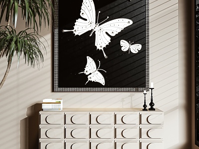 black and white painting decorative painting art painting model