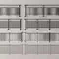 Various Modern Fence Railing Designs With Horizontal Bars And Metal Frames 3d model