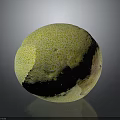 Fresh Ripe Yellow And Green Melon With Net Like Texture On Black Surface