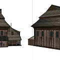 Traditional Rural Self Built House With Wooden Structure And Classic Roof Design