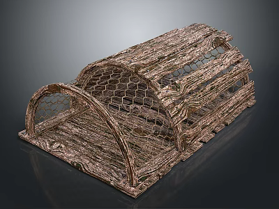 Sturdy Metal Wire Mesh Crab Trap Heavy Duty Outdoor Fishing Tool 3d model