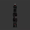 Advanced Robotic Arm Featuring Black Red Color Multiple Joints And Base Logo 3d model