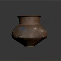 Hand Carved Terracotta Vase With Reddish Brown Textured Surface And Spout Design