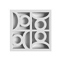 Symmetrical Geometric Pattern Wall Decor With Relief Design And White Textured Surface
