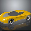 Sleek Yellow Sports Car Concept With Modern Aerodynamic Design And Shiny Wheels