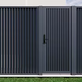 Modern Black Metal Fence Design for Outdoor Space with Green Grass and White Wall