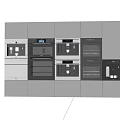 Modern oven embedded oven steamer coffee machine water dispenser steamer all-in-one machine 3d model