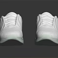 White Modern Sports Shoes with Light Green Sole and Air Cushion Design for Daily Wear