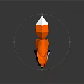 Low Poly Fox Design With Orange White Geometric Body And Digital Art Style