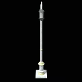 Traditional Roadside Street Lamp With Double Lanterns White Pole And Square Base