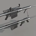 Two Modern Tactical Rifles with Scope Magazine and Durable Metal Structure