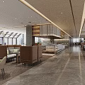 Elegant Modern Restaurant Interior With Marble Floors Booth Seating And Natural Light