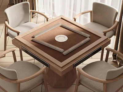 Modern Entertainment Table With Four Armchairs 3d model